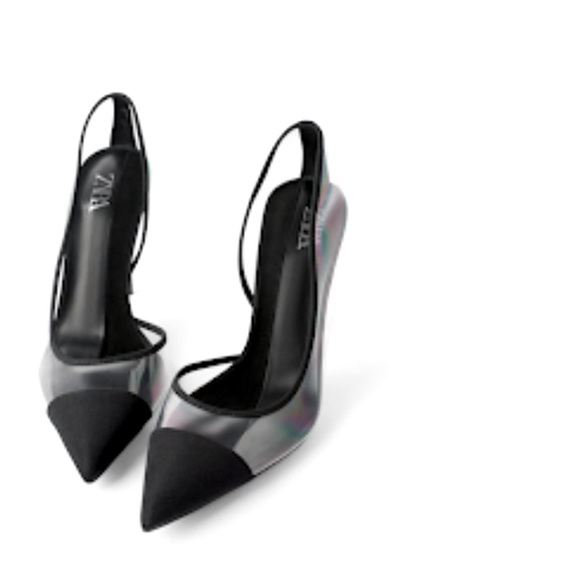Zara | Clear and Black stilettos - Picture 1 of 4